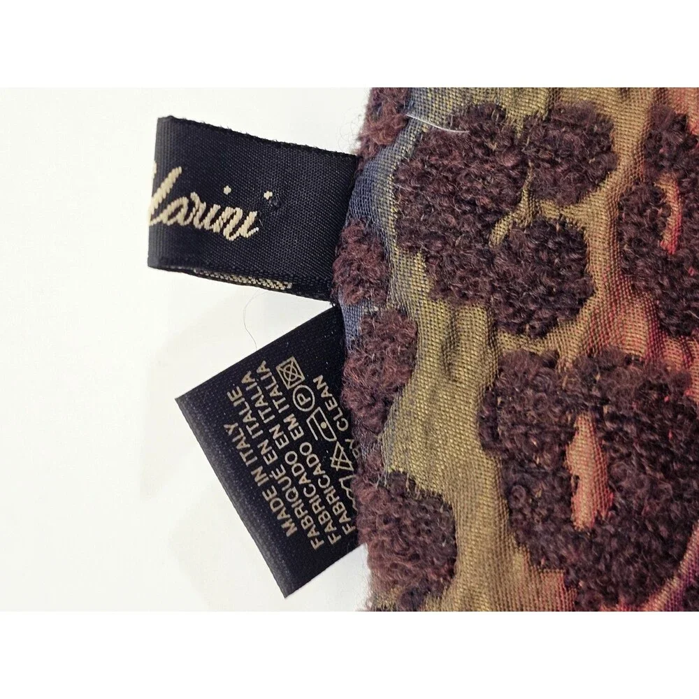 Saldarini Rainbow Multicolor Cheetah Print Wool Silk Scarf Wrap‎ Shawl EUC